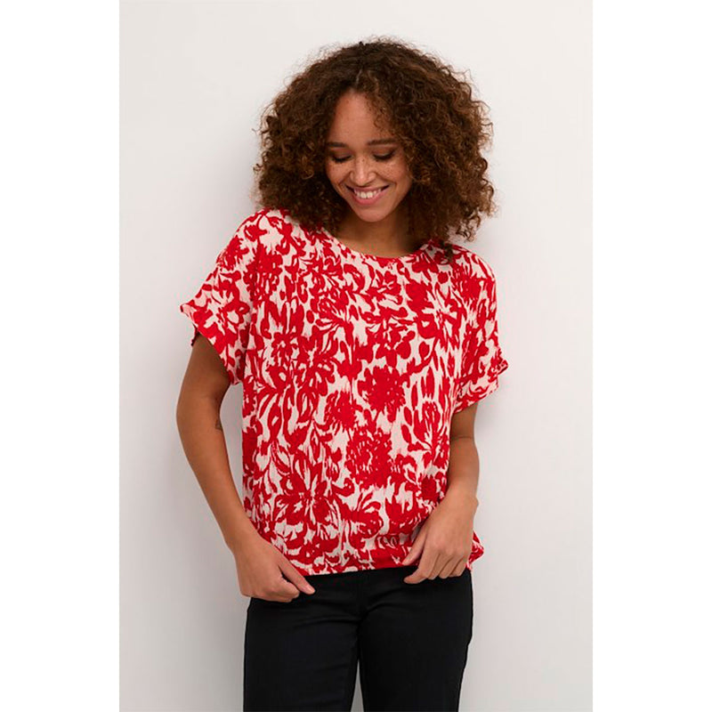 Ellen Amber blouse red flower print