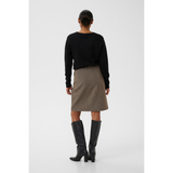 Elyah Short Skirt Beige/Black Petit Houndstoot