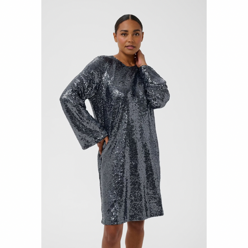 Lau Sequin Dress Dark Silver