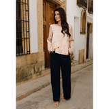 Fie LS Frill Blouse Champagne