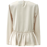 Fie LS Frill Blouse Champagne