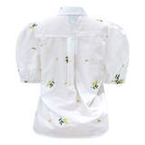 Flora SS Blouse Offwhite Embroidery