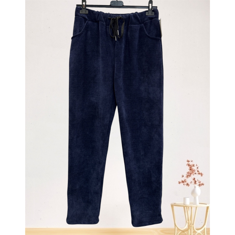 Freja velvet pant navy