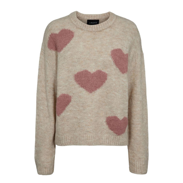 Fro Heart Pullover Ivory Rose Heart
