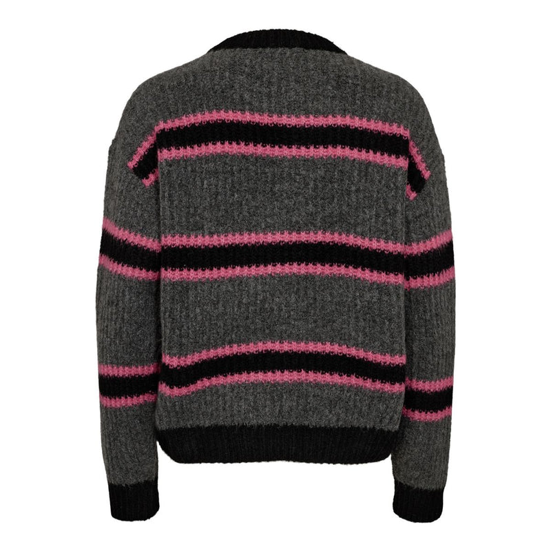 FRO PULLOVER DARK GREY BLACK PINK STRIPE&nbsp;

Super lækker striktrøje fra Liberté. Fro pullover er lavet i det lækreste farvespil af grå, sort og pink. Den har rund hals og lange ærmer. Den har en løs og virkelig blød og behagelig pasform.&nbsp;



Rund hals og lange ærmer
Stribet
Farverne er grå, sort og pink
Løs pasform



Størrelsesguide: Fro pullover er normal til rummelig i størrelsen, så svinger du mellem 2 størrelse, så tag den mindste.