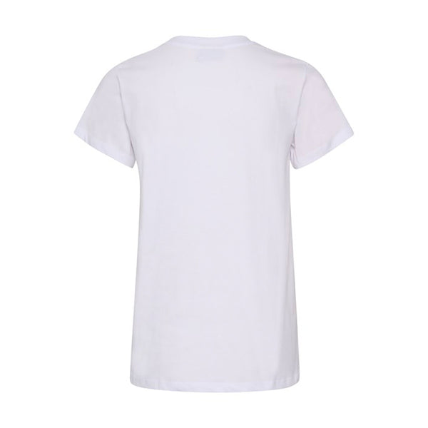 Klassisk hvid t-shirt fra kaffe med rund hals den har et fint print der forestille en menneske siluet set bagfra
