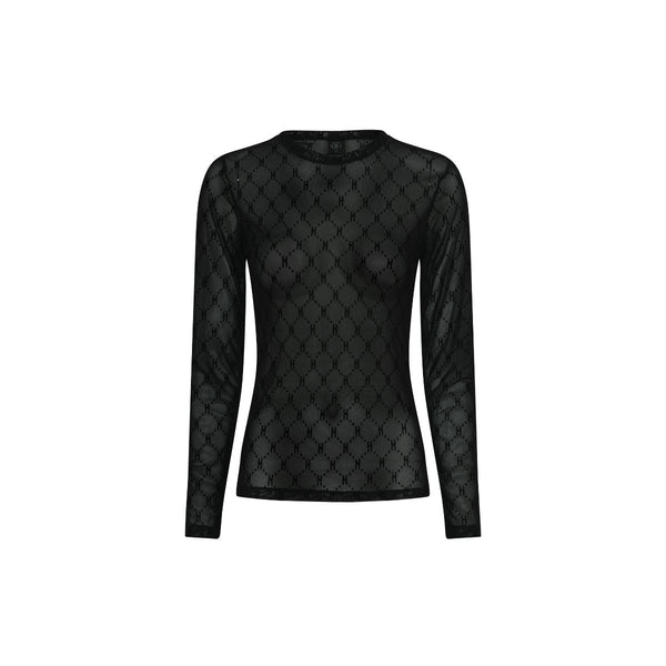 Hype the detail mesh blouse Black