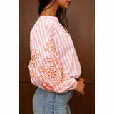 Freja Striped Blouse Fuschia Orange