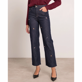 Thilda Flower Jeans Dark Blue