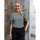 Win Puff T-shirt Black Creme Small Stripe