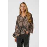 Jamie Blouse Brown Graphic Print
