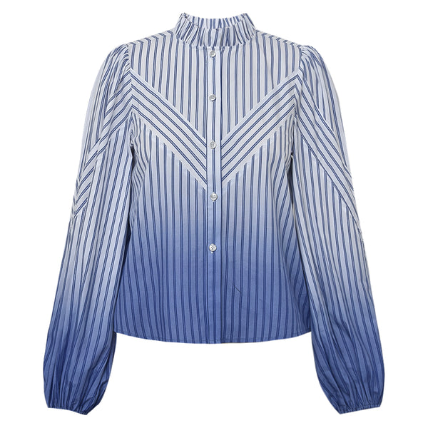 KanyaGO Shirt Blue Stribe Ombre