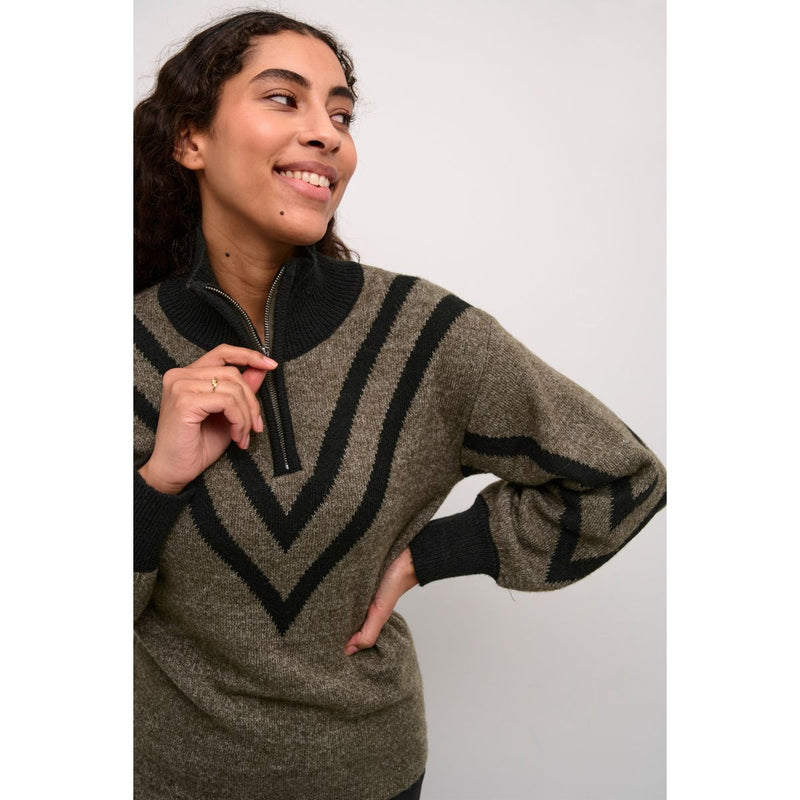 KARLA KNIT PULLOVER MAJOR BROWN MELANGE

En lækker strik fra Kaffe,. Karla knit er gråbrun med sorte trekantet striber hen over brystet og på ærmet. Den har høj hals med lynlås og lange ærmer som afsluttes med ribkant.



Høj hals med lynlås, lange ærmer, ribkanter
Farverne er gråbrun og sort

Løs pasform

Størrelsesguide: Karla knit er normal i størrelsen.&nbsp;