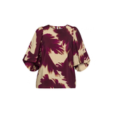 LOVE1647 Blouse Bordeaux Leaf