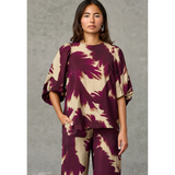 LOVE1647 Blouse Bordeaux Leaf