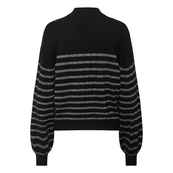 Lizz Turtleneck Pullover black silver stripe