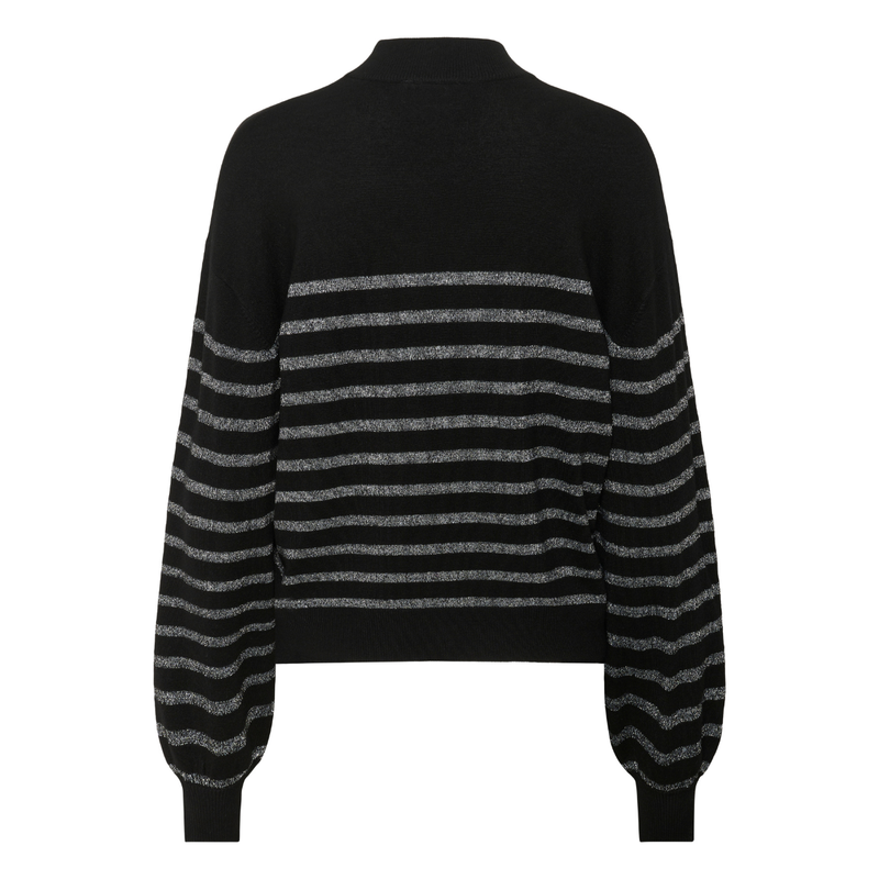 Lizz Turtleneck Pullover black silver stripe
