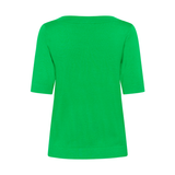Lizza Boatneck Solid Pullover Bright Green