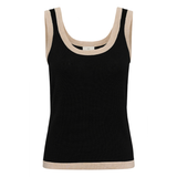 Lizza Contrast Knit Top Black Deep