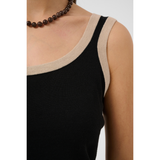 Lizza Contrast Knit Top Black Deep