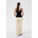 Lizza Contrast Knit Top Black Deep