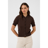 Lizza Polo Cardigan Coffee Bean