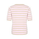 Lizza striped knit feather gray melange/ pink