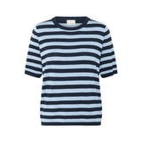 Lizza striped knit midnight/ soft chambray stripe