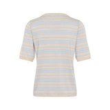 Lizza striped knit soft chambray/ feather gray stripe