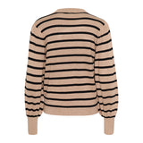 Lizzy stripe knit pullover feather gray/ black stripe