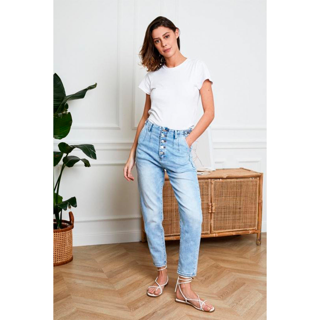 bekræft venligst systematisk ensom Lyse baggy jeans med knapper og kæde – Byasbæk