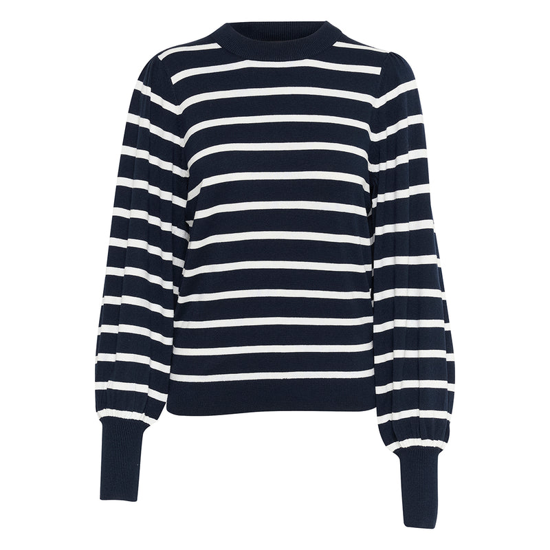 Lizzy stripe knit pullover midnight marine/ chalk stripe