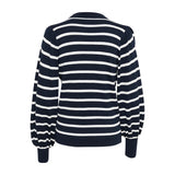 Lizzy stripe knit pullover midnight marine/ chalk stripe