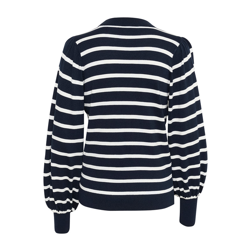 Lizzy stripe knit pullover midnight marine/ chalk stripe
