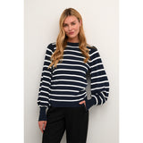 Lizzy stripe knit pullover midnight marine/ chalk stripe