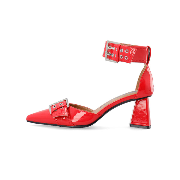 Maralyn Buckle d`orsay pump faux leather red