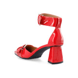 Maralyn Buckle d`orsay pump faux leather red