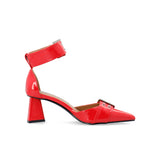 Maralyn Buckle d`orsay pump faux leather red