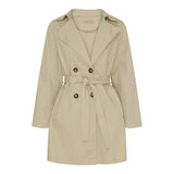 Klassisk beige farver trenchcoat i mellem længde