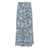 Maxi Smock Skirt Blue Leaf Print
