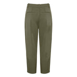 Grønne habit bukser med knap og lynlås samt 7/8 længde set bagfra