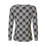 Mesh LS T-Shirt Navy Army Check