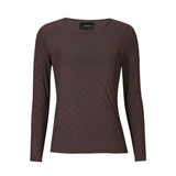 Mesh Ls Tshirt, Dot Dark Brown Medium Dot
