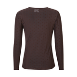 Mesh Ls Tshirt, Dot Dark Brown Medium Dot