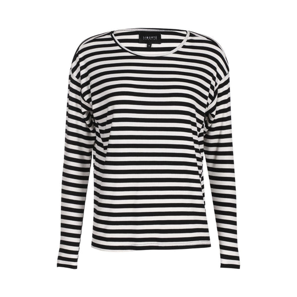 NATALIA LS BOXY BLOUSE BLACK CREME STRIPE

Fin rib strikket bluse fra Liberté. Natalia LS blouse har rund hals og lange ærmer. Den har en elastisk tætsiddende pasform.



Rund hals, lange ærmer
Stribet i farverne sort og hvid
Tætsiddende pasform
Findes bukser til


Størrelsesguide:&nbsp;Natalia LS Boxy blouse er normal i størrelsen. Ønsker du den knap så tætsiddende, kan du vælge en størrelse større.