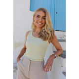 Natalia Tank Top Yellow Creme Stripe
