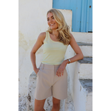 Natalia Tank Top Yellow Creme Stripe