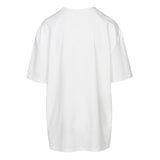 Hvid oversize t-shirt med lange t-shirt ærmer og print på brystet