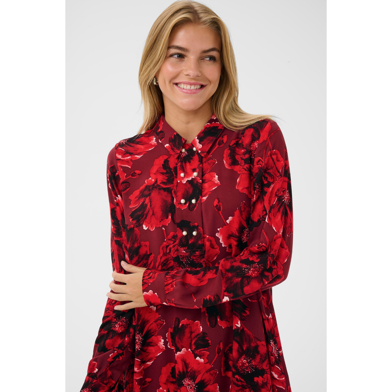 Rachel Elitha Short Dress Red Flower