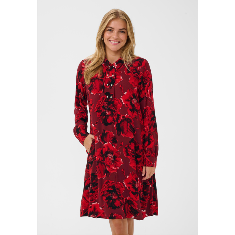 Rachel Elitha Short Dress Red Flower